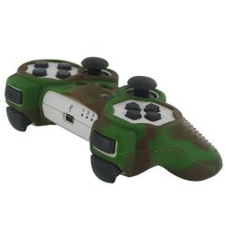 Skque Silicone Soft Protective Case Cover For Sony Playstation 3 Controller Camo Pattern Brown Green