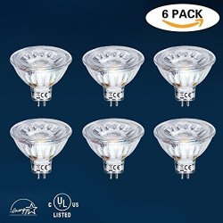 MR16 LED Bulbs - GU5.3 LED Spot Light Bulbs 5W 50W Halogen Bulb Equivalent 3000K Warm White 12V 350LM Not Dimmable Pack Of 6 Ul