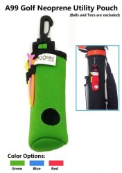 Golf Utility Pouch Neoprene Golf Balls Holder Tees Accessories Bag With Clip