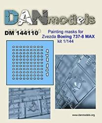 Dan Models 144110-1 144 Painting Masks For Zvezda Boeing 737-8 Max Scale