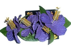 Hawaiian Hibiscus Hair Clip- Dark Purple