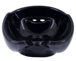 Lucky Basin Curved With Tap Holes Ceramic Black