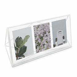 Umbra White Prisma Multi Picture Frame For Desktop Or Wall Holds Three 5"X7" Photos
