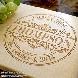 Round Vintage Personalized Engraved Cutting Board- Wedding Gift Anniversary Gifts Housewarming Gift Birthday Gift Corporate Gift Award Promotion 010