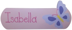 Personalised Name Plaque Pink & Lilac Butterfly
