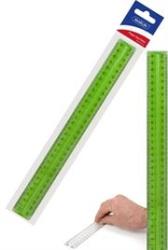 30CM Finger Grip Ruler Clear Green- Raised Centre For Easy Handling Centimetres And Millimetres Translucent Colour Perfect For Home Classroom And Office Use