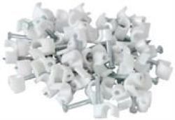 Noble Round Cable Clips 10MM White 100 Pieces Per
