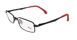 Puma 15426 Mens womens Spring Hinges Popular Shape Vision Care Optimal Tight-fit Designed For Active Lifestyles Eyeglasses glasses 48-17-135 Black red