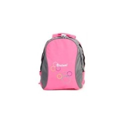 Macaroni Ateneo Student Backpack- Lightweight Padded Shoulder Straps And Back Dual Main Zippered Compartments Top Grip Handle Waterproof Material–two Ton Pink And Grey Retail