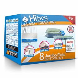 Hibag 8 Jumbo Space Saver Bags Vacuum Storage Bags With Free Hand-pump 8-JUMBO