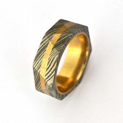 Jnr Traders Handmade Damascus Steel Ring Twisted Pattern Usa Standard Size 9.12 VK2483