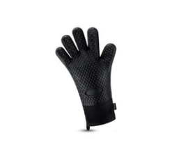 Silicone Kitchen Oven Glove mitt Heat Resistant Non Slip Single Glove - Black