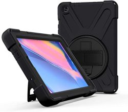 Case For Samsung Galaxy Tab A 2019 8.0 Inch SM-P200 P205 With S Pen Kickstand With 360 Degree Rotatable 3 Layer Hybrid Heavy Duty Shockproof
