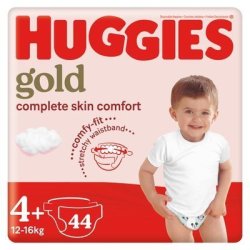 Huggies Gold Size 4+ 12-16KG Value Pack 44 Nappies