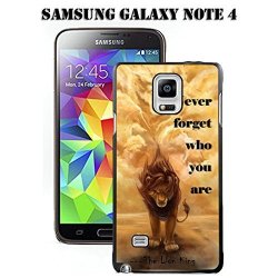 FTFCASE Note 4 Case Samsung Galaxy Note 4 Black Cover Tpu Rubber Gel - Never Forget Who You Are - The Lion King