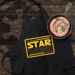 Star Wors Braai & Cooking Apron Black - May The Sauce Be With You