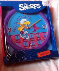 Kids Bedroom Smurf Wall Clock - Smurfette