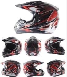 Kids Motocross Helmet - Red Black