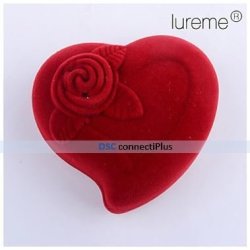 Lureme Textile Made Romantic Heart Shaped Jewelry Protective Gift Box Red ..