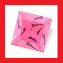 Cubic Zirconium - Nice Pink Square Facet - 0.36cts