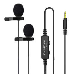 3.5MM Dual-head Lavalier MIC For Camera Smartphone RECORDER-LCM2D