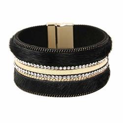 Ornapeadia Boho Bracelet For Women Leopard Bracelet - Leather Wrap Cuff Women Jwelry