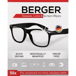 Berger Lens Cleaning Wipes 50 Wipes