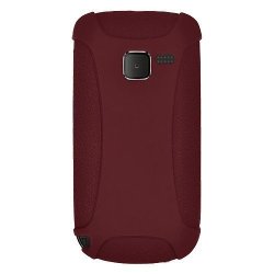 Amzer Silicone Skin Jelly Case For Nokia C3 - Maroon Red