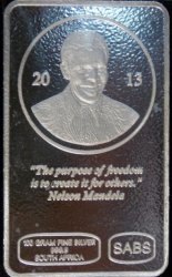 House Of Mandela Royal African Mint-100g Silver Nelson Mandela Minted Bar