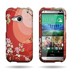 Red Flower Blossom Htc One Remix MINI 2 Hard Design Phone Case By Coveron Snap Fit Series Protective Cover