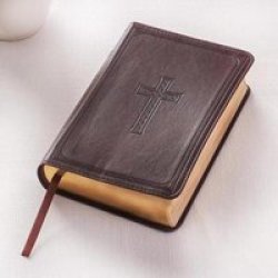 Kjv Large Print Compact Dark Brown Red Letters Leather Fine Binding Compact Ed