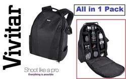 Pro Deluxe Vivitar Backpack Case For Canon Eos Rebel T5I T4I SL1 T6I T6S T6 80D