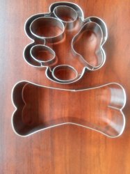 Dog Bone And Paw Cookie Cutter Metal 9x4.5cm And 7.5x7cm Paw Patrol