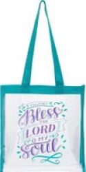 Bless The Lord Psalm 103:1 Purple Plastic Tote Bag