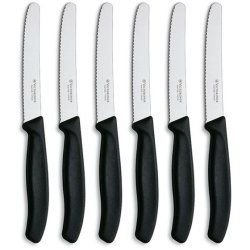 Victorinox Swiss Army Swiss Classic Serrated Rounded Boxed Steak Knife Set 6PC Black - 1KGS