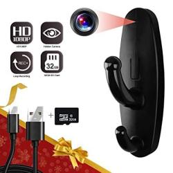 32GB Spy Camera Clothes Hook Yumfond MINI Hidden Camera HD 1080P No Wifi Needed Nanny Cam Security Camera With Sd Card Recording For
