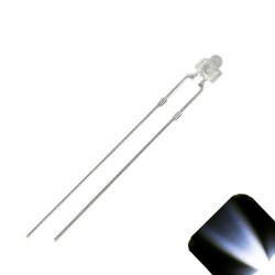 20 X 1.8MM 2MM Round Top Cool Clear White LED - Ultra Bright