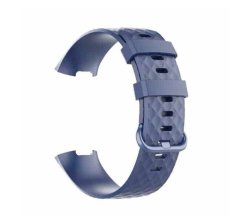 Silicone Strap For Fitbit Charge 3 4 Sense S m - Navy Strap Only Watch Excluded