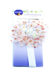 Glitter Net Flower Headband With Tinsel