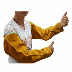 Heat Resistant Welding Sleeves Leather Welding Work Sleeves For Men&women Long Arm Protector Guard Yellow