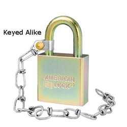 American Lock A5200GLWNKA Government Padlock With 9" Chain Keyed Alike
