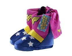 Wonder Woman Dc Comics Pink Boot Slippers With Cape Small 5 6