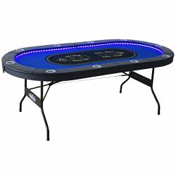 Barrington Texas Holdem Poker Table For 10 Players With Padded Rails And Cup Holders