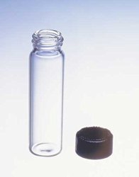 2 Drams Capacity Kimble 60910L-2 Borosilicate Glass Clear Screw Thread Sample Vial with Rubber Lined Closure Case of 576 