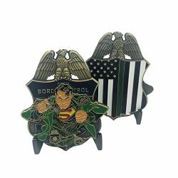 Cbp Border Patrol Agent Superman Badge Thin Green Line Challenge Coin Man Of Steel