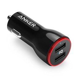 Anker 24w Dual Usb Car Charger Powerdrive 2 For Apple Iphone 6s 6s Plus Ipad Air 2 Ipad Pro Ipad Mini Samsung Galaxy