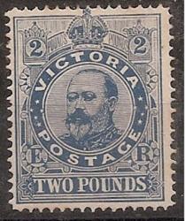 Australia - Victoria 1901-10 Kevii 2 Pound Deep Blue Very Fine Mint