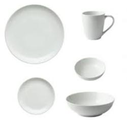 Galateo Super White Coupe Dinner Set 24PC + Free Verge 30PC Cutlery