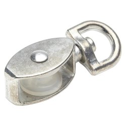 Swivel Pulley With Pivoting Eye Nickel Plated 15MM 27KG For 5MM Cord 2PC
