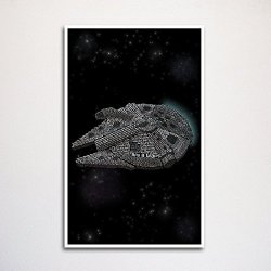 Star Wars Millennium Falcon Word Art Print -11X17